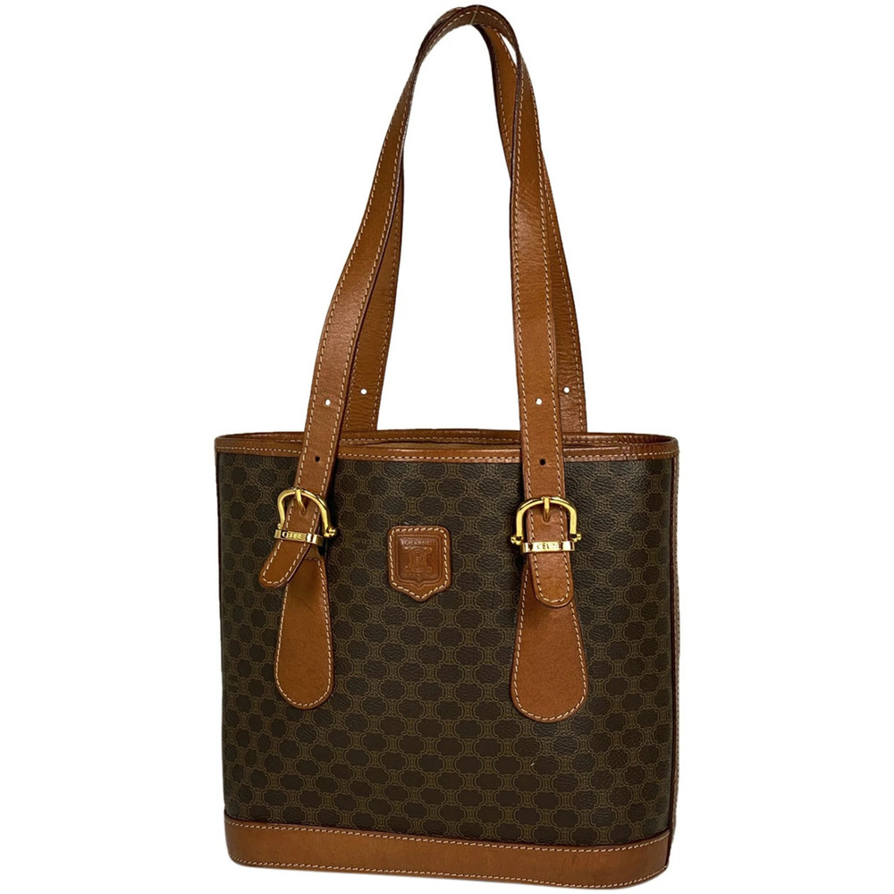 Celine Macadam tote bag shoulder bucket canvas brown